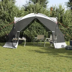 vidaXL Muskietentent Grijs 434 x 434 x 230 cm Polyester en Glasvezel