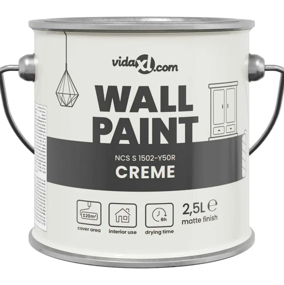 vidaXL Muurverf Bruin 2,5 L Wandprint