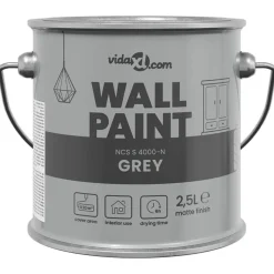 vidaXL Muurverf Grijs 2,5 L Wandprint