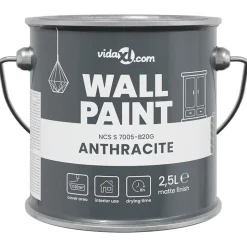 vidaXL Muurverf Grijs 2,5 L Wandprint