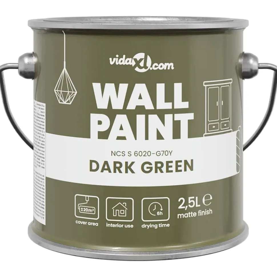 vidaXL Muurverf Groen 2,5 L Wandprint