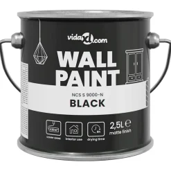 vidaXL Muurverf Zwart 2,5 L Wandprint