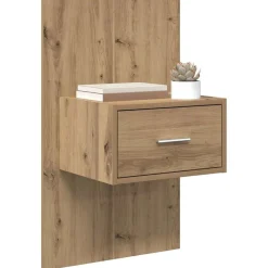 vidaXL Nachtkastje 2 pcs Artisan Eiken 50 x 32,5 x 80cm Bewerkt hout
