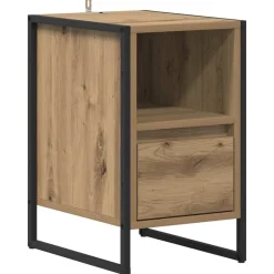 vidaXL Nachtkastje Ambachtelijk eiken 39,5 x 30 x 50 cm Bewerkt hout