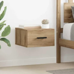vidaXL Nachtkastje Artisan Eiken 35 x 35 x 20 cm Bewerkt hout