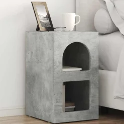 vidaXL Nachtkastje Beton Grijs 29,5 x 33,5 x 50 cm Bewerkt hout