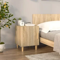 vidaXL Nachtkastje bewerkt hout sonoma eikenkleurig