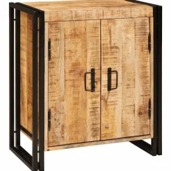 vidaXL Nachtkastje Bruin 66 x 35 x 76 cm Massief ruw mango hout