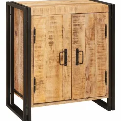 vidaXL Nachtkastje Bruin 66 x 35 x 76 cm Massief ruw mango hout