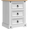 vidaXL Nachtkastje Corona Wit 53 x 39 x 66 cm Massief grenenhout