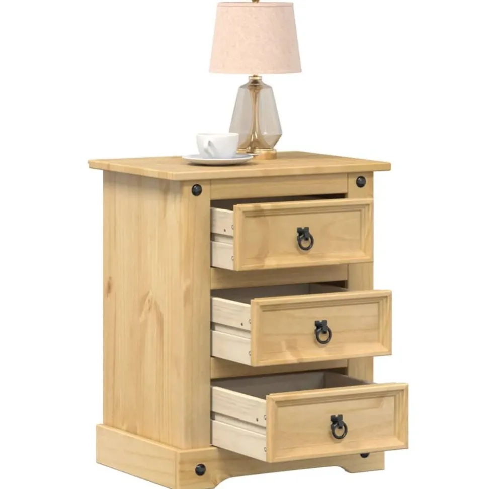 vidaXL Nachtkastje Corona 53x39x66 cm massief grenenhout