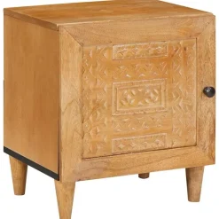 vidaXL Nachtkastje Licht Bruin 40 x 33 x 46 cm Massief acaciahout