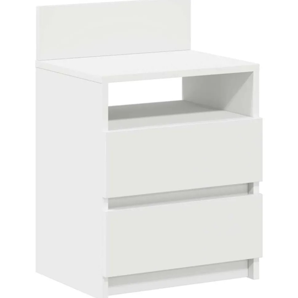 vidaXL Nachtkastje met 2 lades 40x33x60 cm wit