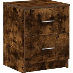 vidaXL Nachtkastje met 2 lades 40x36x50 cm gerookt eikenkleurig