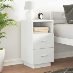 vidaXL Nachtkastje met 2 lades 36x36x68 cm wit