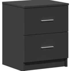 vidaXL Nachtkastje met 2 lades 40x36x50 cm zwart