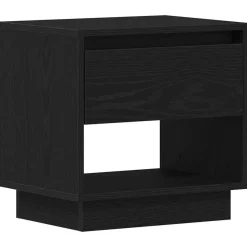 vidaXL Nachtkastje met lade Zwart Eiken 45 x 34 x 44 cm Bewerkt hout