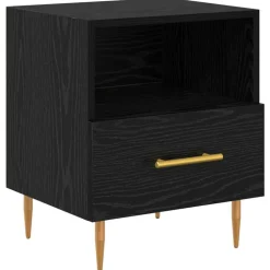 vidaXL Nachtkastje met lade Zwart 40 x 35 x 47,5 cm Bewerkt hout