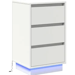 vidaXL Nachtkastje met lade Wit 39 x 34,5 x 65 cm Bewerkt hout