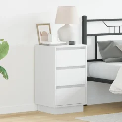 vidaXL Nachtkastje met lade Wit 39 x 34,5 x 65 cm Bewerkt hout