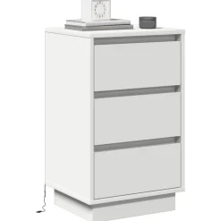 vidaXL Nachtkastje met lade Wit 39 x 34,5 x 65 cm Bewerkt hout