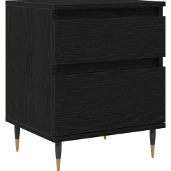 vidaXL Nachtkastje met lade Zwart Eiken 40 x 35 x 50 cm Bewerkt hout