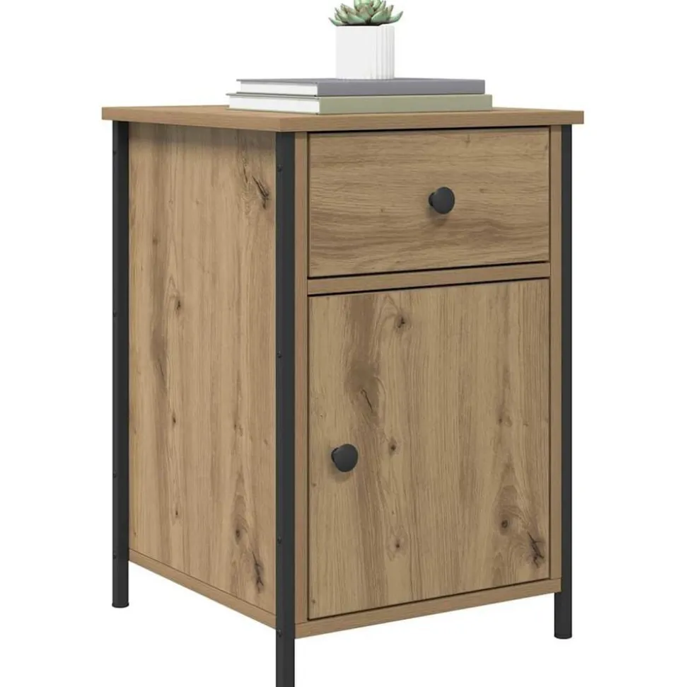 vidaXL Nachtkastje met lade Artisan Eiken 40 x 42 x 60 cm Bewerkt hout