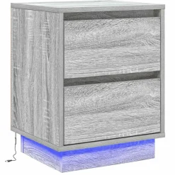vidaXL Nachtkastje met lade Grijs 39 x 34,5 x 50 cm Bewerkt hout