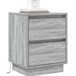 vidaXL Nachtkastje met lade Grijs 39 x 34,5 x 50 cm Bewerkt hout