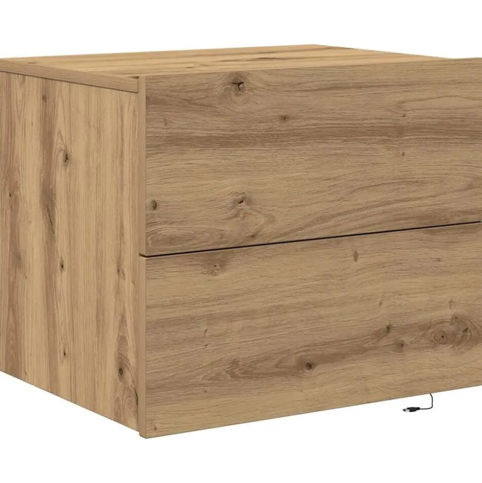 vidaXL Nachtkastje met lade Artisan Eiken 50 x 39 x 41 cm Bewerkt hout