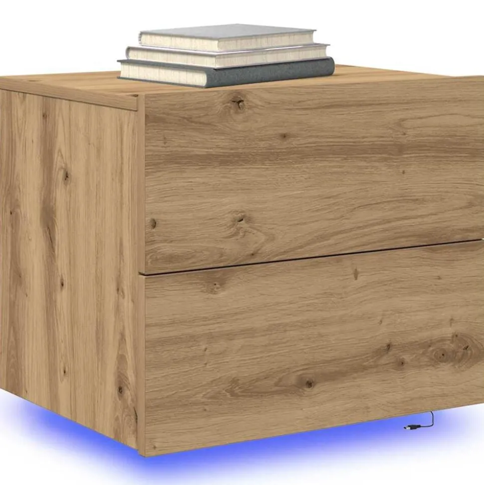 vidaXL Nachtkastje met lade Artisan Eiken 50 x 39 x 41 cm Bewerkt hout