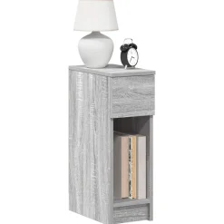 vidaXL Nachtkastje met lade 20x36x60 cm grijs sonoma eikenkleurig