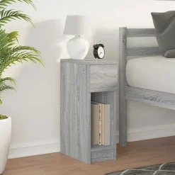 vidaXL Nachtkastje met lade 20x36x60 cm grijs sonoma eikenkleurig