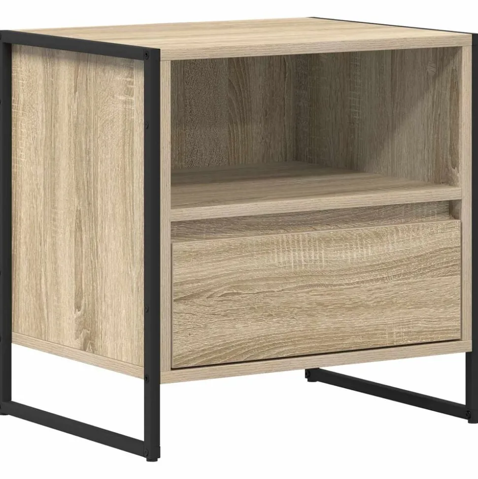 vidaXL Nachtkastje met lade Sonoma 50 x 39,5 x 50 cm Bewerkt hout