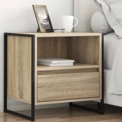 vidaXL Nachtkastje met lade Sonoma 50 x 39,5 x 50 cm Bewerkt hout
