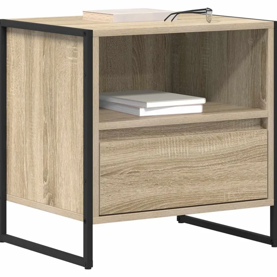 vidaXL Nachtkastje met lade Sonoma 50 x 39,5 x 50 cm Bewerkt hout
