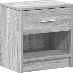 vidaXL Nachtkastje met lade 39x28x41 cm grijs sonoma eikenkleurig