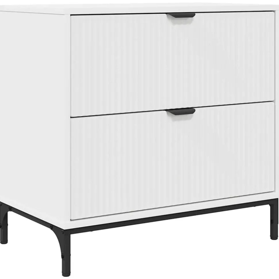 vidaXL Nachtkastje met lade Wit 63.5 x 36 x 61 cm Bewerkt hout