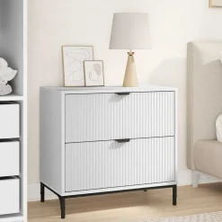 vidaXL Nachtkastje met lade Wit 63.5 x 36 x 61 cm Bewerkt hout