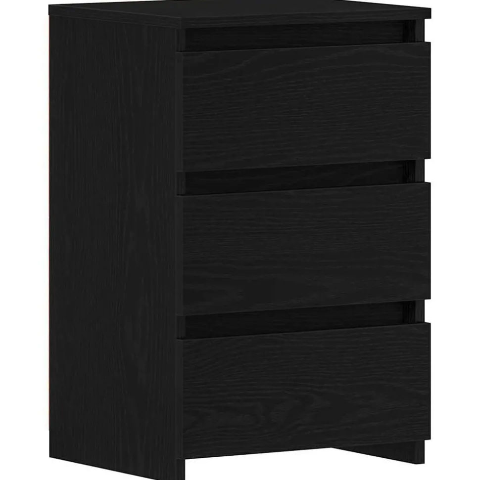 vidaXL Nachtkastje met lade Zwart Eiken 40 x 35 x 62,5 cm Bewerkt hout