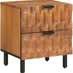 vidaXL Nachtkastje met lade Bruin 40 x 33 x 46 cm Massief Mango Hout