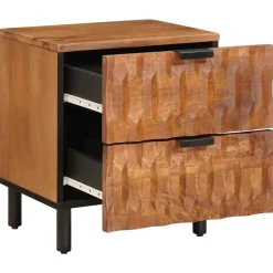 vidaXL Nachtkastje met lade Bruin 40 x 33 x 46 cm Massief Mango Hout