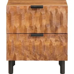 vidaXL Nachtkastje met lade Bruin 40 x 33 x 46 cm Massief Mango Hout