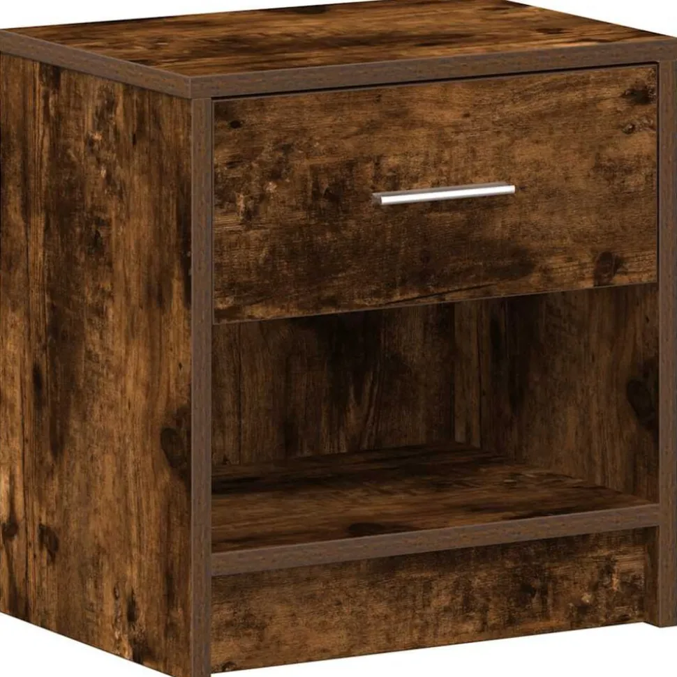 vidaXL Nachtkastje met lade 39x28x41 cm gerookt eikenkleurig