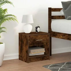 vidaXL Nachtkastje met lade 39x28x41 cm gerookt eikenkleurig
