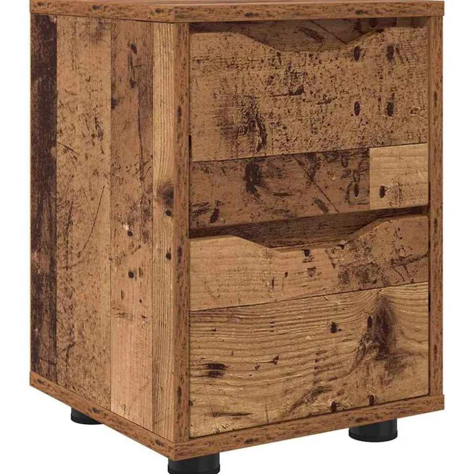 vidaXL Nachtkastje met lade Oud Hout 30,5 x 30 x 43 cm Bewerkt hout