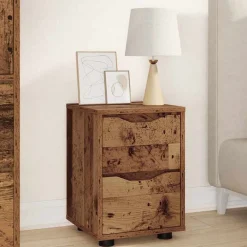 vidaXL Nachtkastje met lade Oud Hout 30,5 x 30 x 43 cm Bewerkt hout