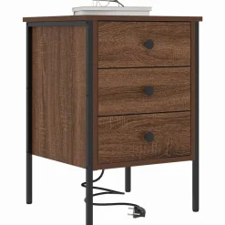 vidaXL Nachtkastje met lade Bruin Eiken 42 x 41 x 61 cm Bewerkt hout