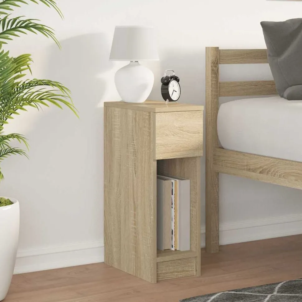 vidaXL Nachtkastje met lade 20x36x60 cm sonoma eikenkleurig