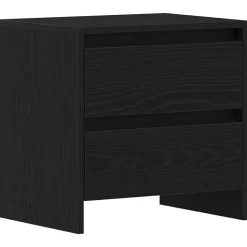 vidaXL Nachtkastje met lade Zwart Eiken 45 x 34 x 44,5 cm Bewerkt hout